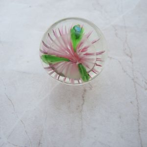 Ancien Sulfure Rond en Verre