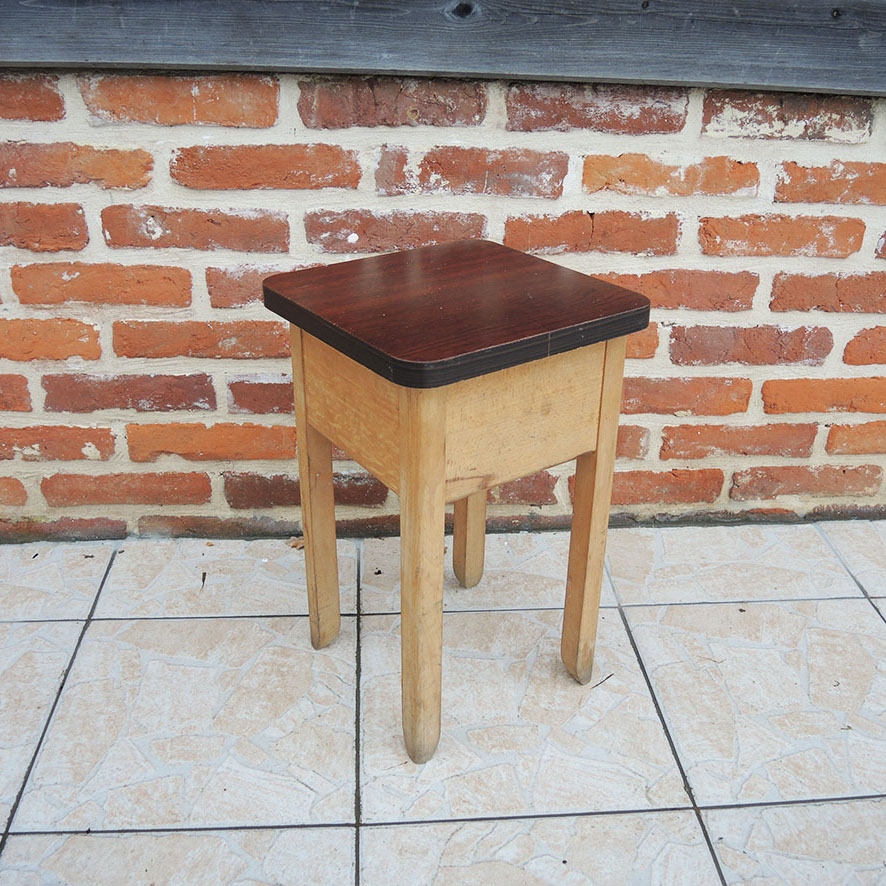Ancien Tabouret Coffre en Bois (3)