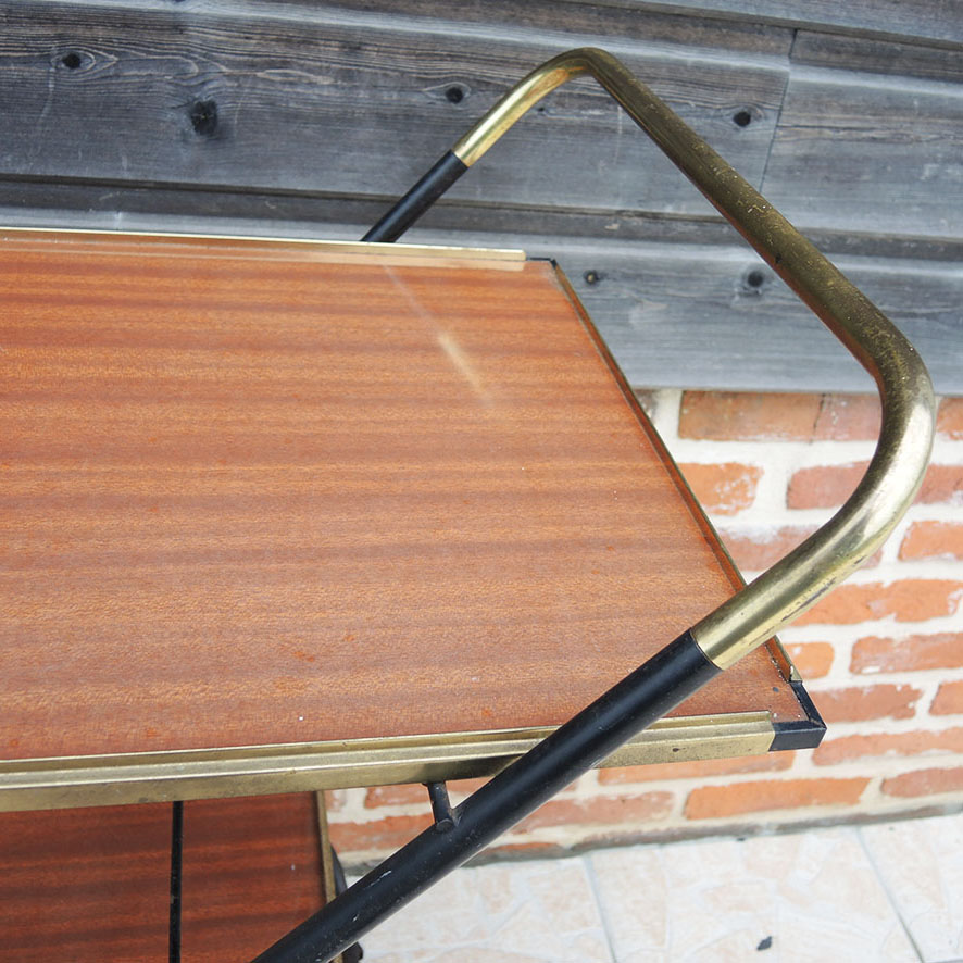 Ancienne Desserte de Cuisine Roulante en Formica (2)