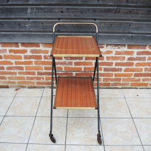 Ancienne Desserte de Cuisine Roulante en Formica