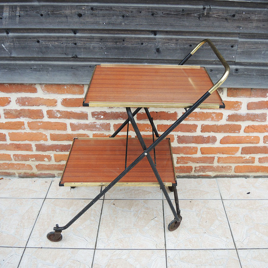 Ancienne Desserte de Cuisine Roulante en Formica (5)