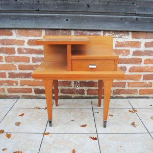 Ancienne Table de Chevet en Bois de Style Scandinave