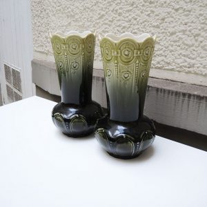 2 Ancien Vases en Céramique Art Nouveau Gustave de Bruyne
