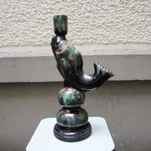 Ancien Pied de Lampe Poisson en Céramique