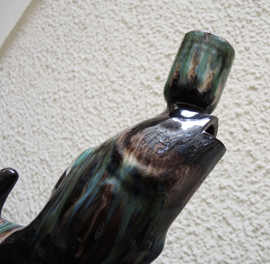 Ancien Pied de Lampe Poisson en Céramique (2)