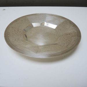 Ancien Plat de Service Octogonal en Métal Art Déco