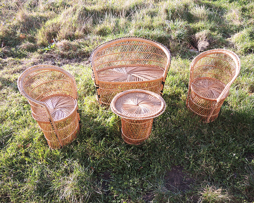 Ancien Salon en Rotin Pour Enfant (4 Pcs) (4)