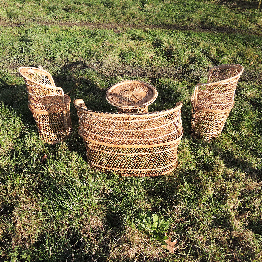 Ancien Salon en Rotin Pour Enfant (4 Pcs) (5)