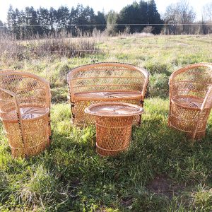 Ancien Salon en Rotin Pour Enfant (4 Pcs)