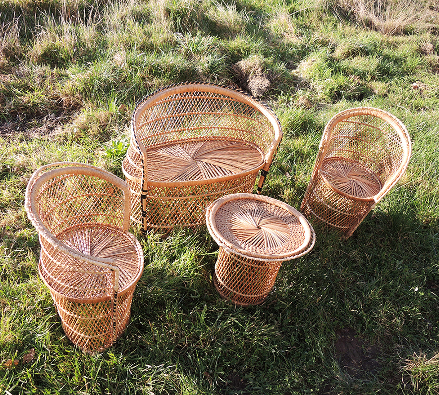 Ancien Salon en Rotin Pour Enfant (4 Pcs) (7)