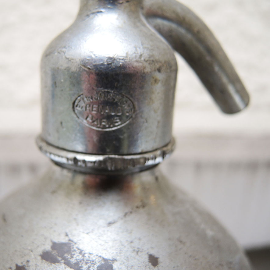 Ancien Siphon en Verre Bleu avec Cage Julien Paris (3)