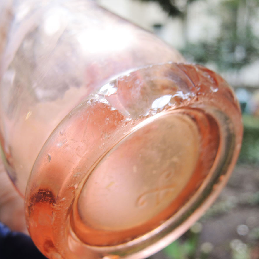 Ancien Siphon en Verre Rose F Mathieu (4)