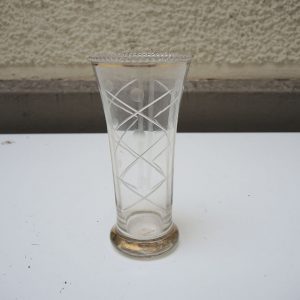 Ancien Vase en Verre Transparent Années 60