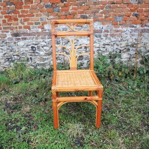Ancienne Chaise de Salon en Bois & Cannage Clair
