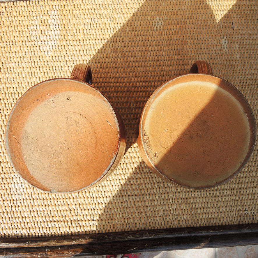 2 Anciens Pot à Anse en Grès H 13,5 cm (3)