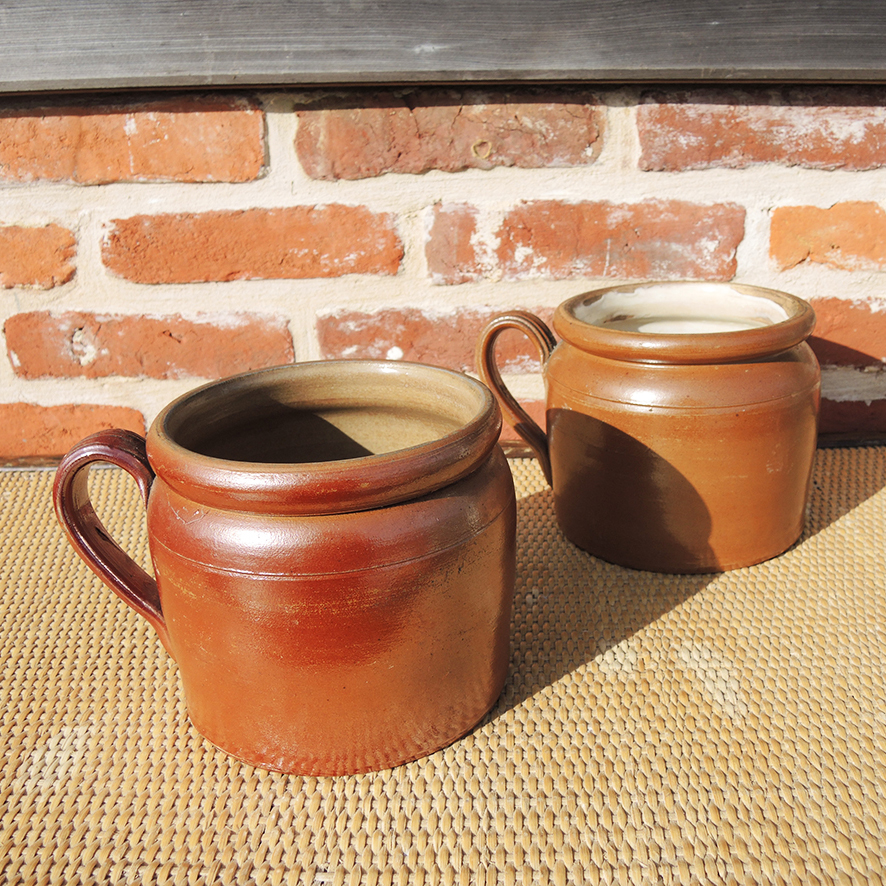 pot-anse-gres-vintage 2 Anciens Pot à Anse en Grès H 13,5 cm