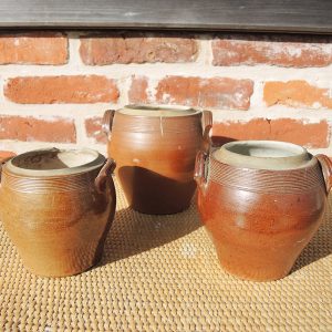 3 Anciens Pots en Grès H 11,5-12,5-14,5 cm