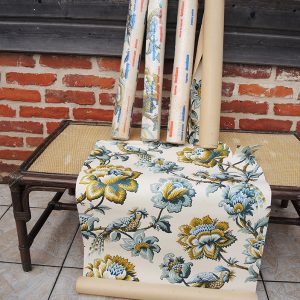 5 Anciens Rouleaux de Papier Peint Motif Faisan