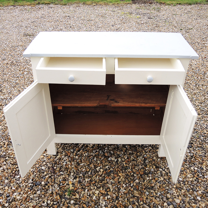 Ancien Buffet Bas Parisien en Bois Blanc (6)
