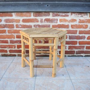 Ancienne Table d'Appoint Octogonale en Bambou