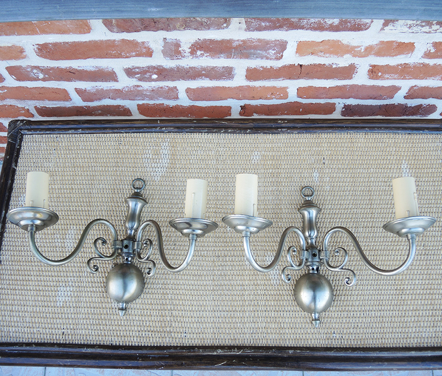 appliques-hollandaises-ampoules-vintage 2 Anciennes Appliques Hollandaises 2-Ampoules
