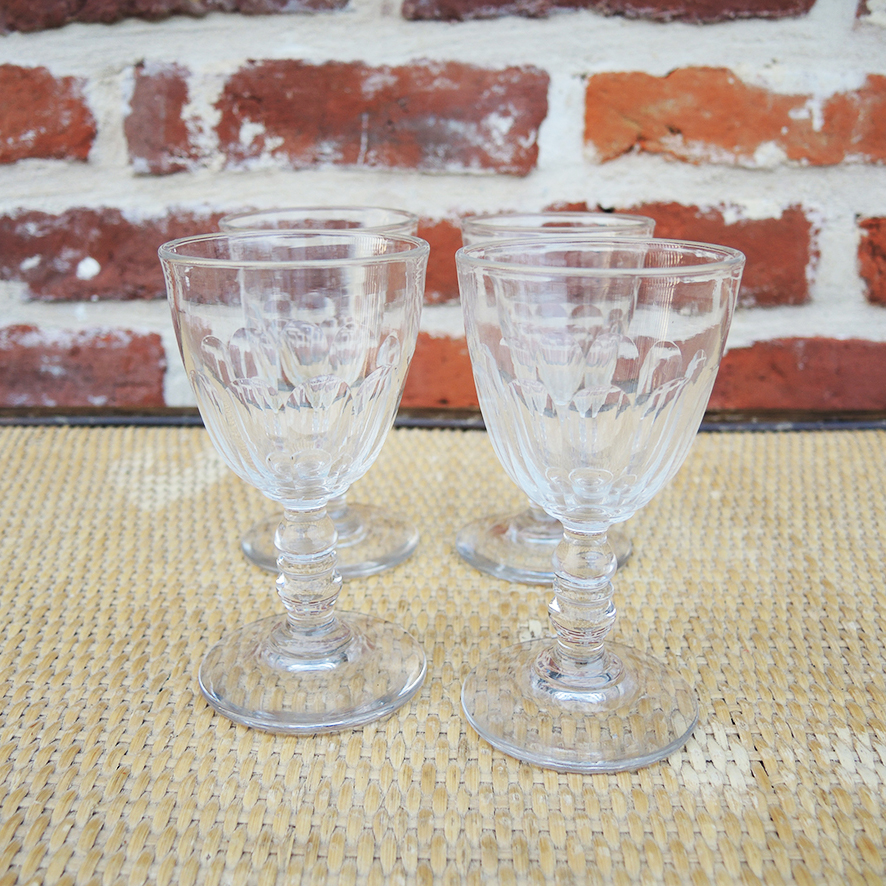 4 Verres à Pied en Cristal Gondole de Baccarat (2) H 12 cm