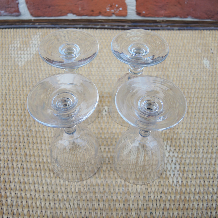 4 Verres à Pied en Cristal Gondole de Baccarat (3) H 12 cm