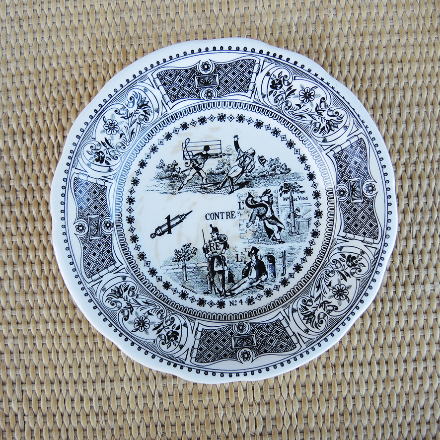 6 Anciennes Assiettes Parlantes en Céramique de Gien - Proverbes (1)