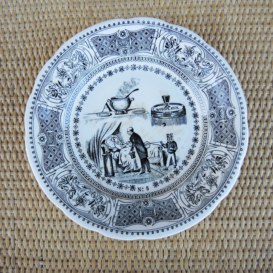 6 Anciennes Assiettes Parlantes en Céramique de Gien - Proverbes (2)