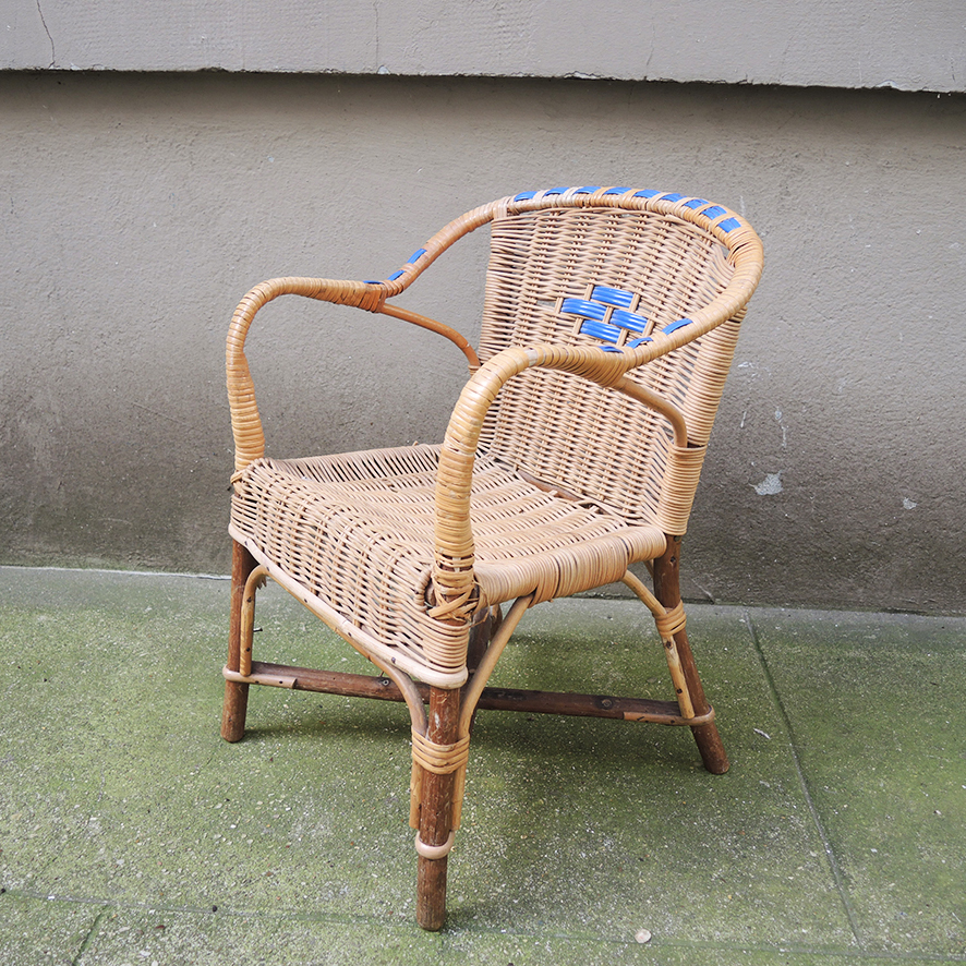 Ancien Fauteuil en Osier Pour Enfant (5)
