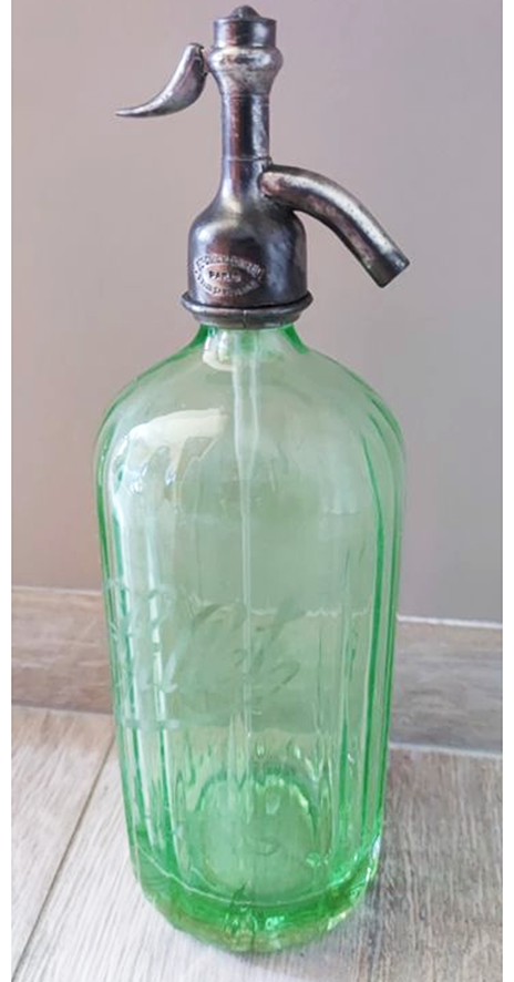 siphon-verre-vert-monin-vintage Ancien Siphon en Verre Vert Monin & Gillet Moulins