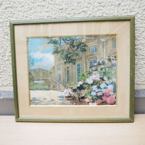 Ancien Tableau Pastel Encadré - S. Beaujeu Dufour - Petit Trianon