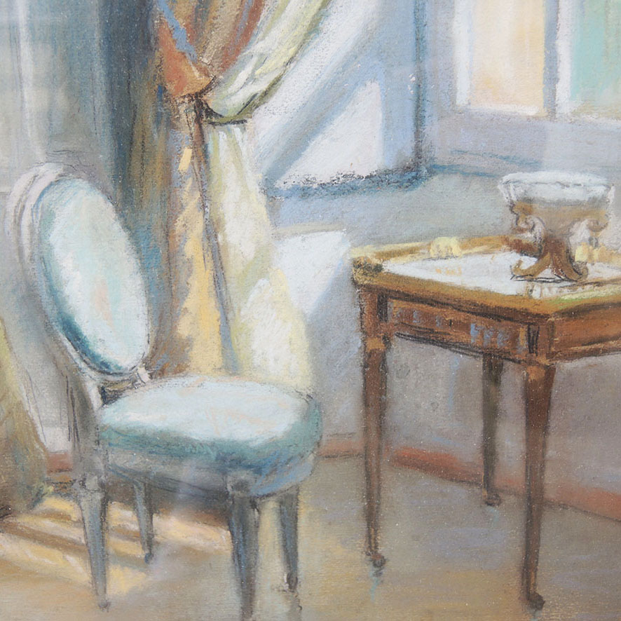 Ancien Tableau Pastel Encadré & Signé - S. Beaujeu Dufour - Bouquet (1)