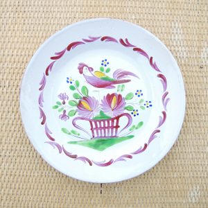 Ancienne Assiette Décorative K & G Lunéville Coq sur Panier