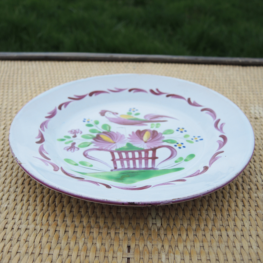 Ancienne Assiette Décorative K & G Lunéville Coq sur Panier (2)