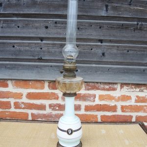 Ancienne Lampe à Pétrole Matador en Céramique, Laiton et Verre