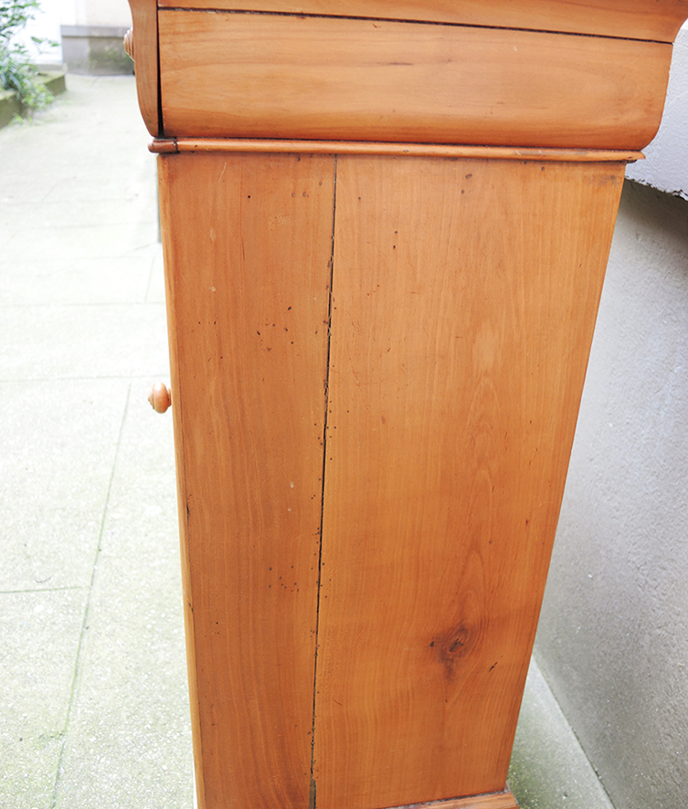 Ancienne Table de Chevet de Style Art Déco en Bois & Marbre (4)