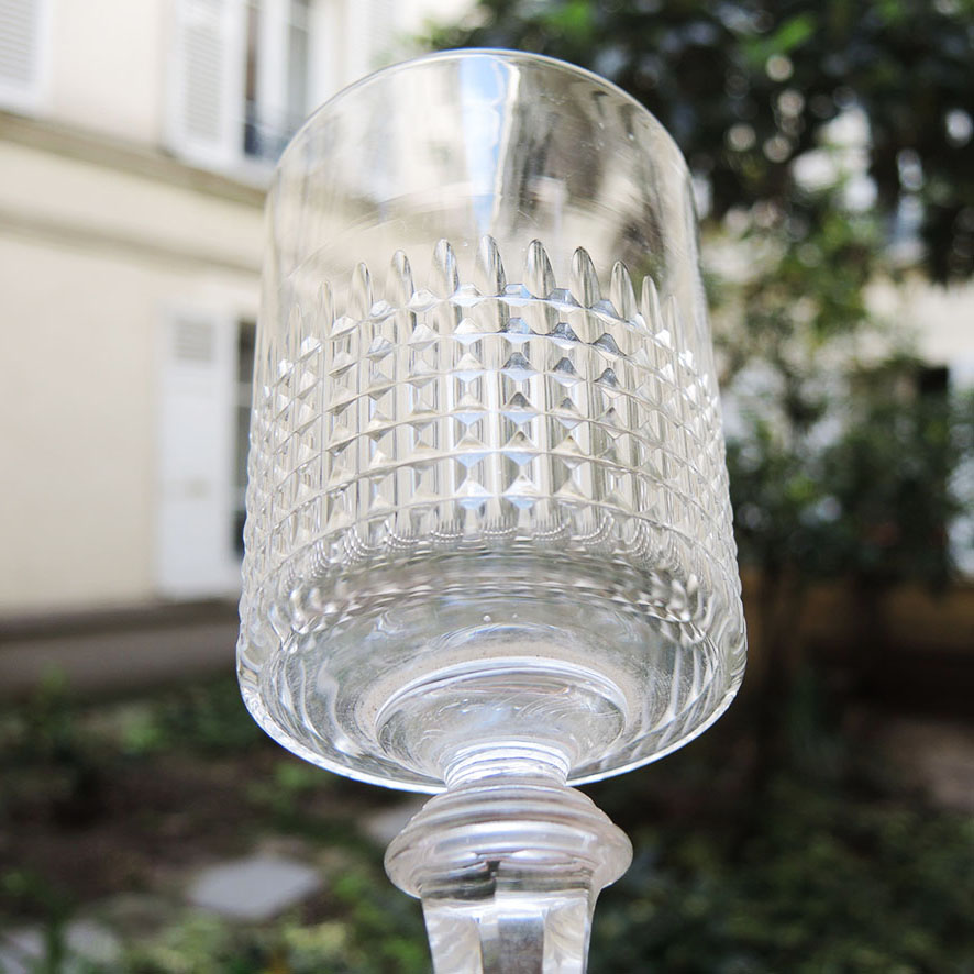 Lot de 9 Anciens Verres à Pied de Style Baccarat (2)
