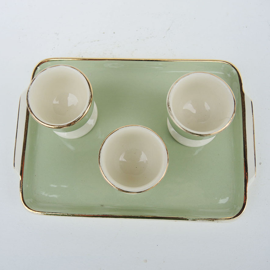 3 Anciens Coquetiers sur Plateau en Cérmique - Villeroy Boch (1)