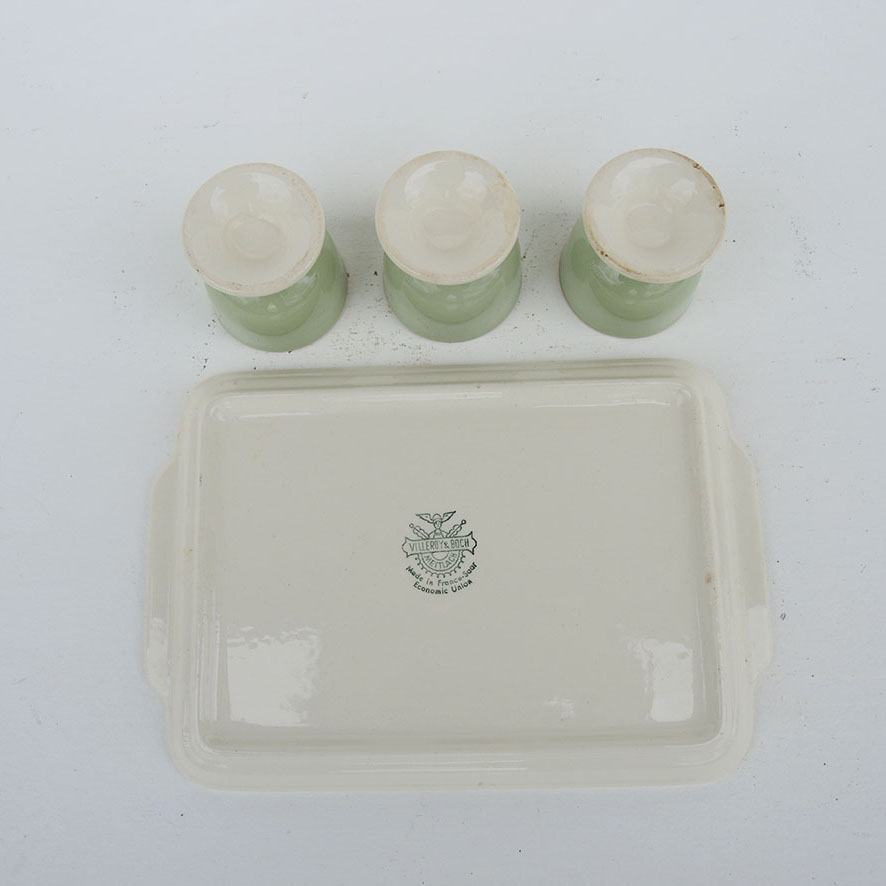 3 Anciens Coquetiers sur Plateau en Cérmique - Villeroy Boch (3)