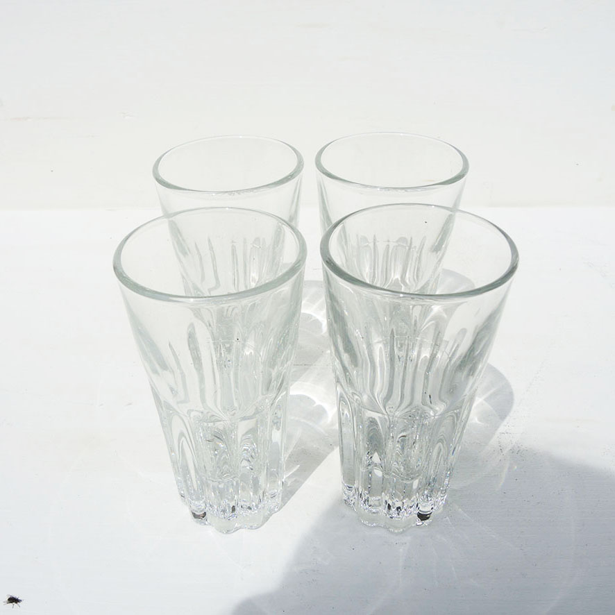 4 Anciens Verres à Pastis en Verre Transparent (2)