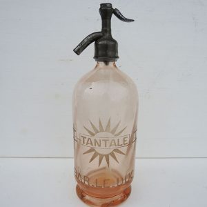 Ancien Siphon en Verre Rose - Tantale - Bar Le Duc