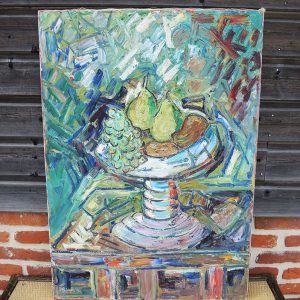 Ancien Tableau Huile sur Toile Signé - Coupe à Fruits - Armand Bouvier