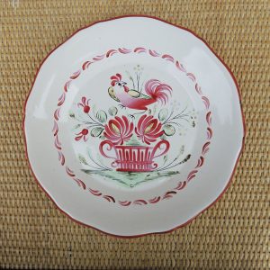 Ancienne Assiette St Clément 64 Coq sur Panier