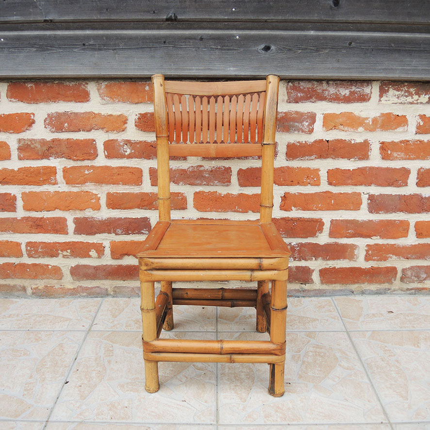 chaise-enfant-bambou-vintage Ancienne Chaise Pour Enfant en Bambou