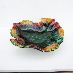 Ancienne Grande Coupe Feuille en Céramique Vallauris