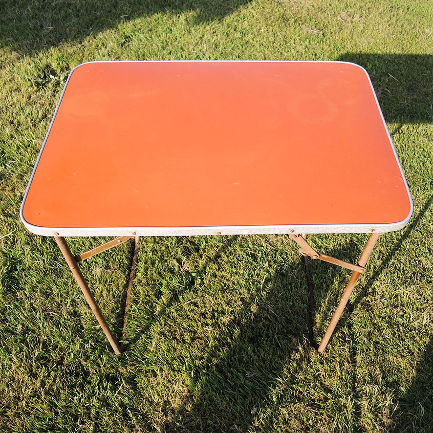table-camping-orange-lafuma-chantazur-vintage Ancienne Table de Camping Orange Lafuma Chantazur
