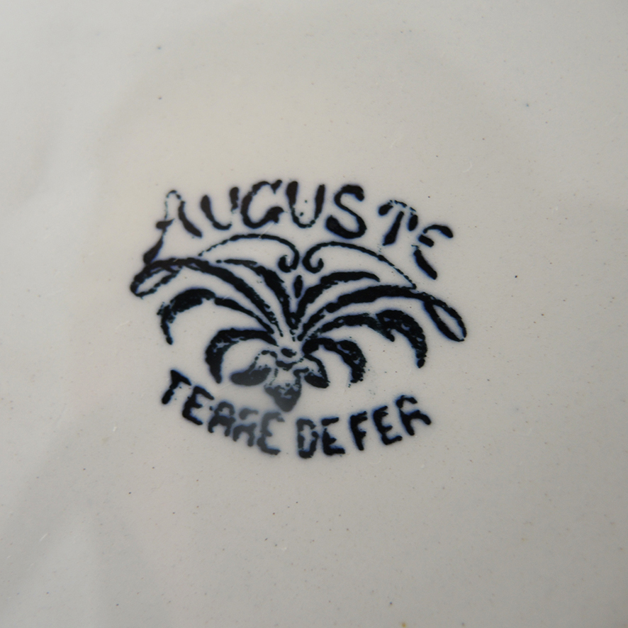 14 Anciennes Assiettes Plates Terre de Fer Auguste – Image 4