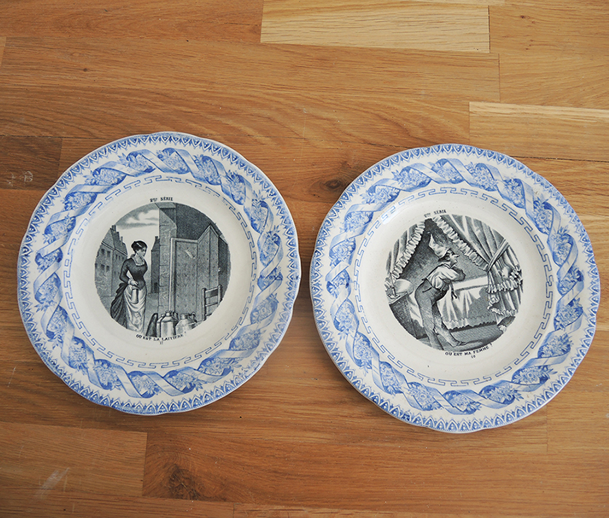 2 Anciennes Assiettes Parlantes Gien - 2eme Serie