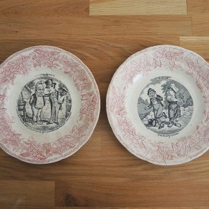 2 Anciennes Assiettes Parlantes Gien - Le Langage des Fleurs